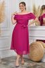 Picture of PLUS SIZE CHIFFON OFF THE SHOULDER DRESS
